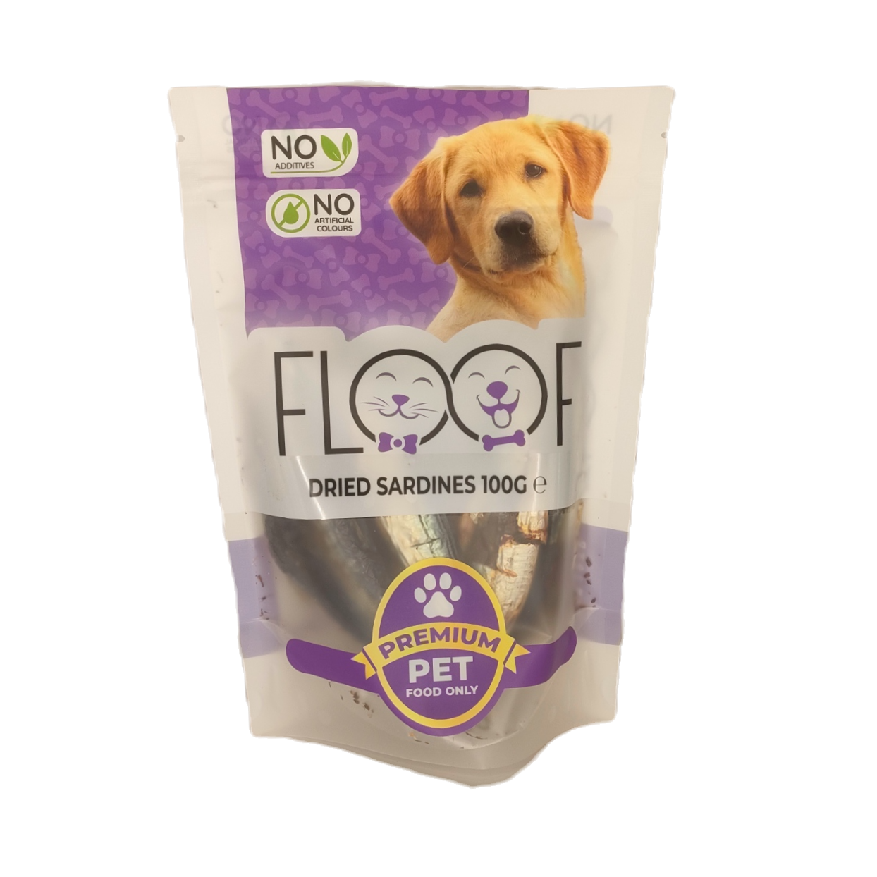Floof Dried Sardines 100g natural fish treats for dogs and cats