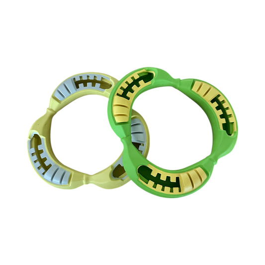 durable na na ring made from natural rubber that is good for fetch and tug o war with strong dogs and puppies