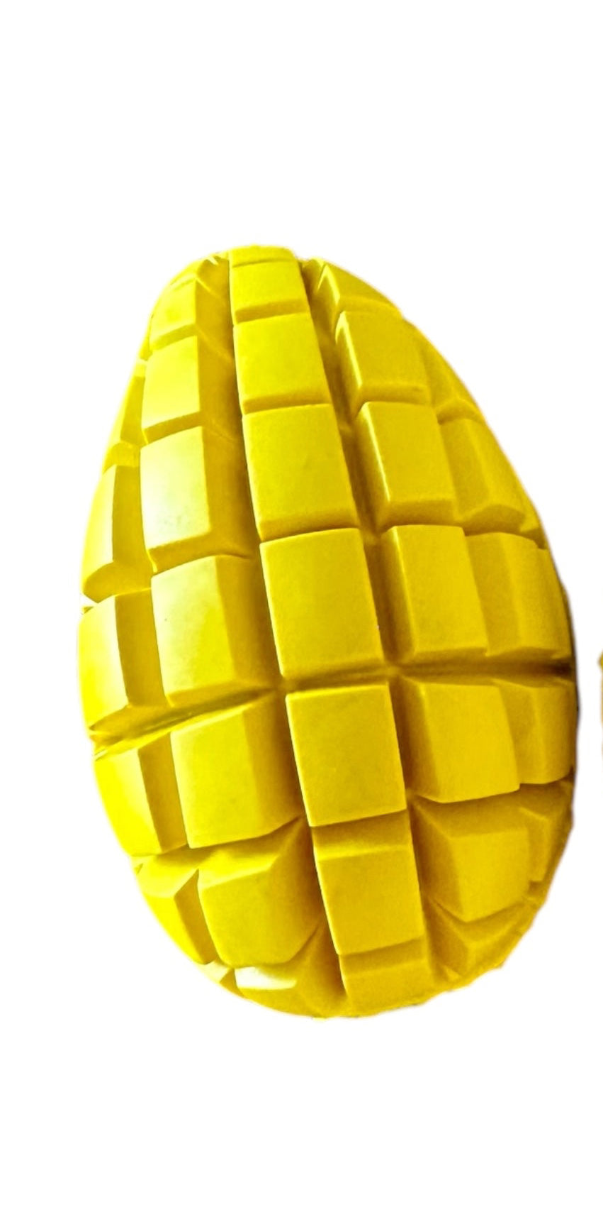 interesting shaped rubber dog toy mango that is suitable for strong chewers of all sizes